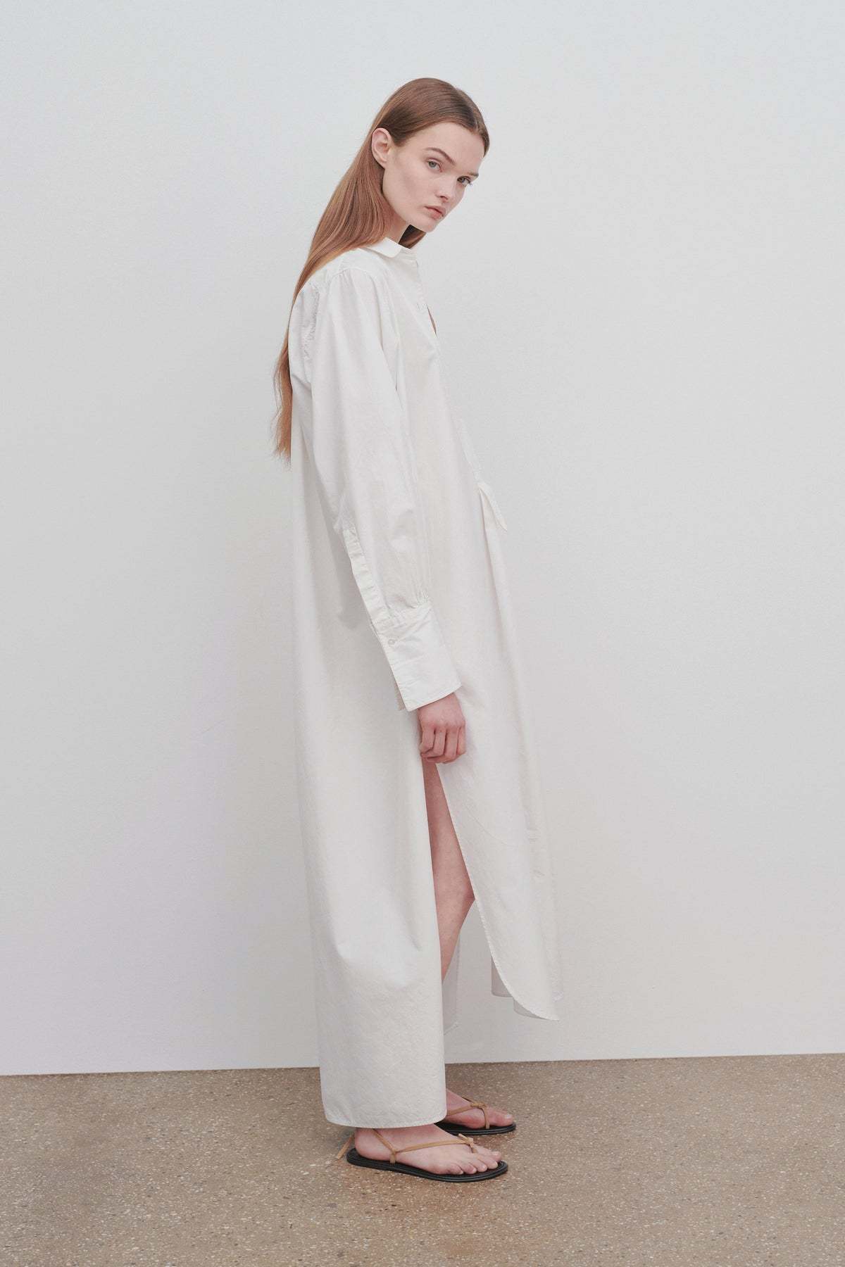 The Row Cosette Button-down Dress In White