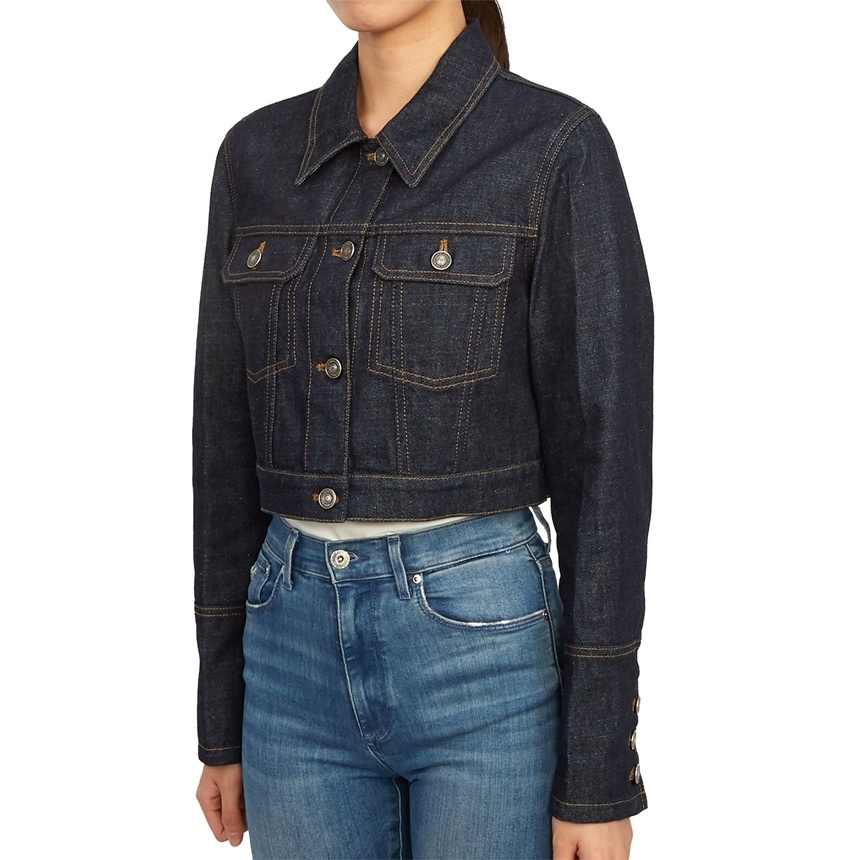 Dior Long-sleeved Denim Coat In Black