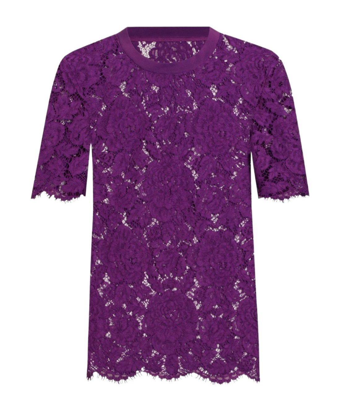 Dolce & Gabbana Lace-detailing T-shirt In Purple