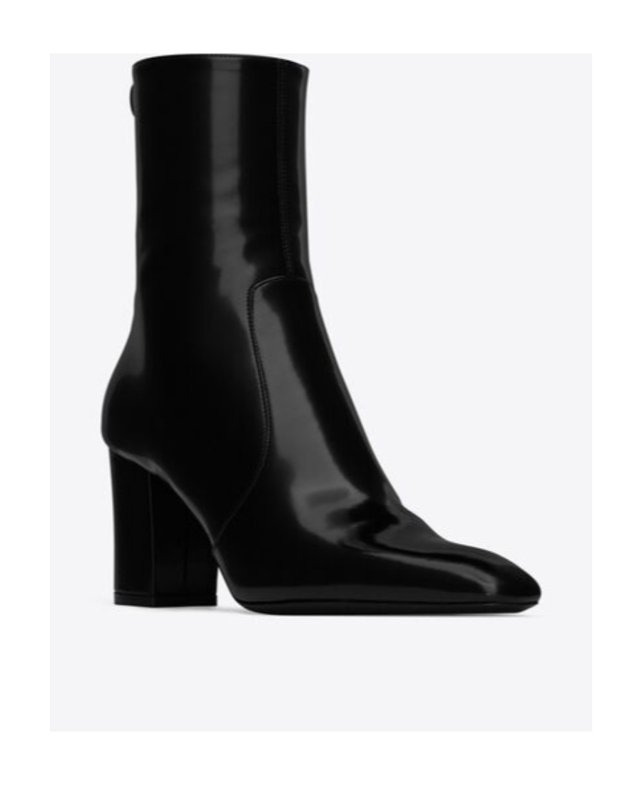SAINT LAURENT BETTY BOOTIES IN GLAZED LEATHER
