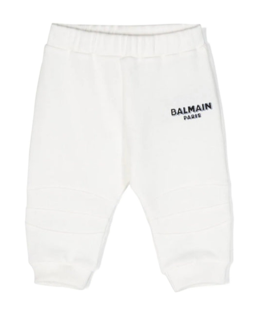 Balmain Logo-print Cotton Track Pants In White