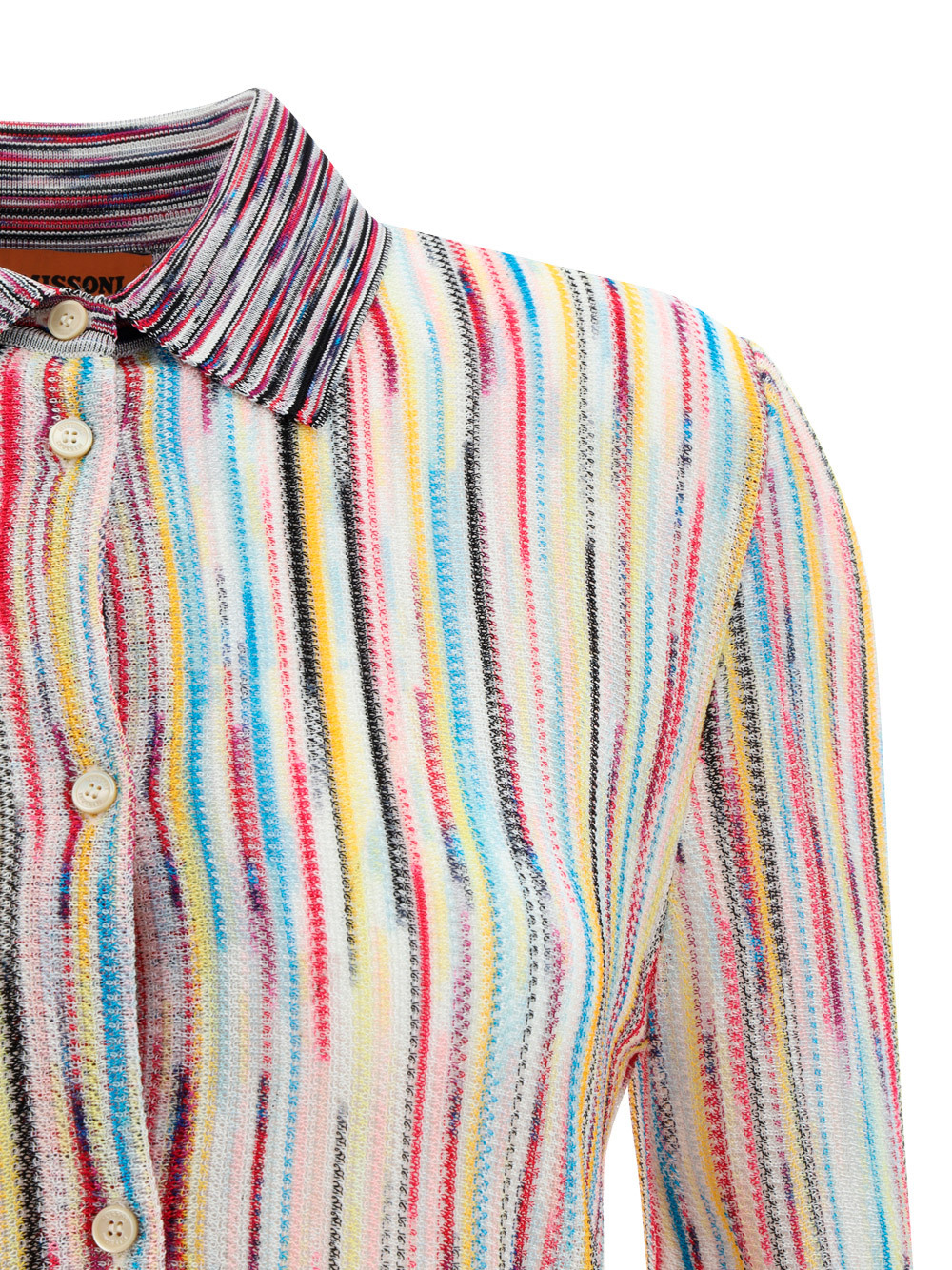 Missoni Striped Long-sleeve Shirt In Nude