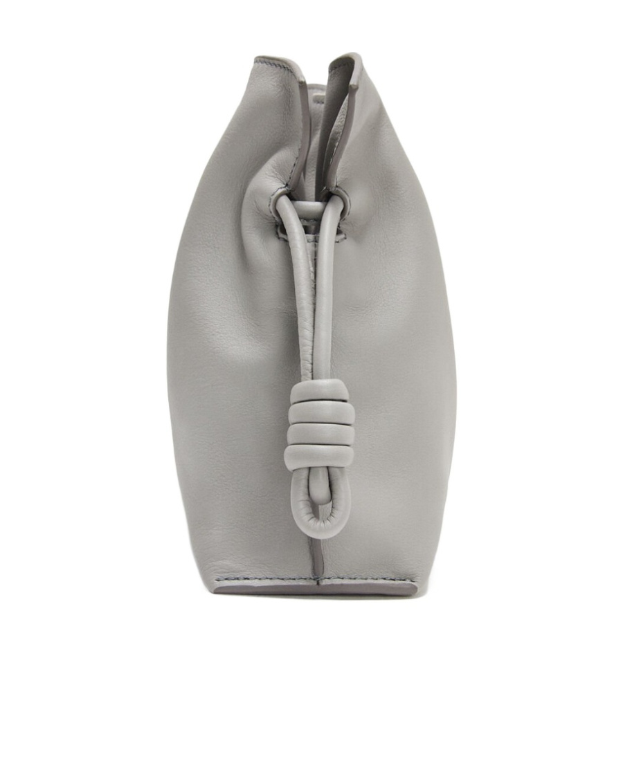 Loewe Mini Flamenco Clutch In Nappa Calfskin In Gray