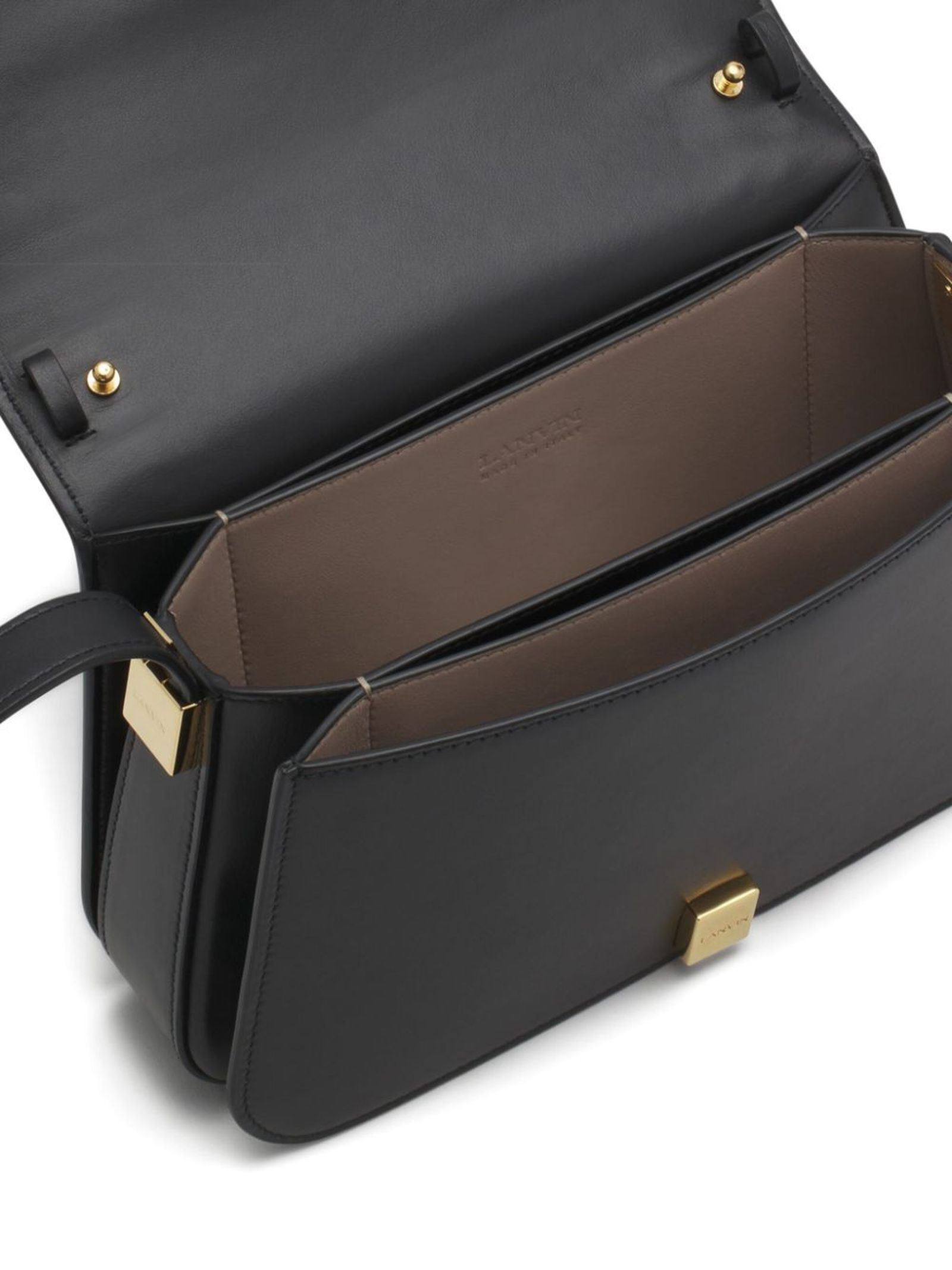 Shop Lanvin Flip Shoulder Bag In Black
