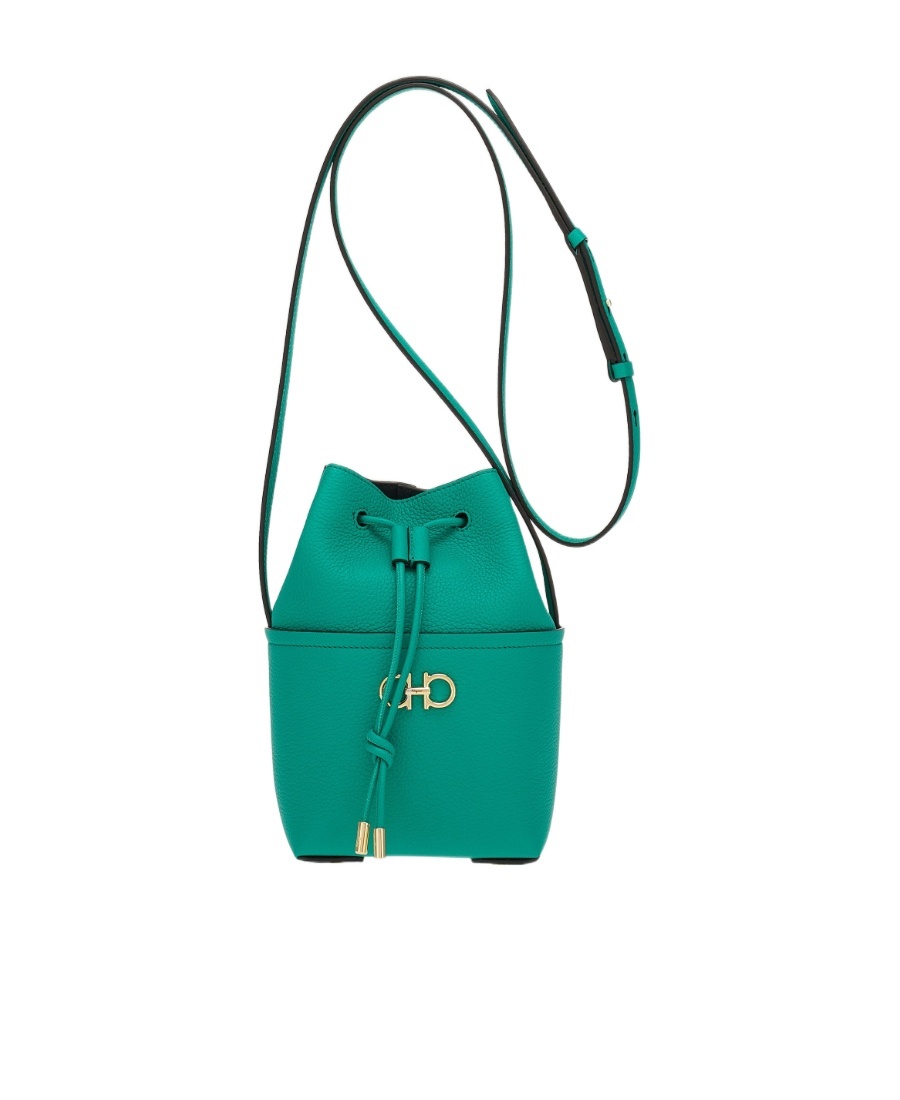 Ferragamo Logo Mini Bag In Green