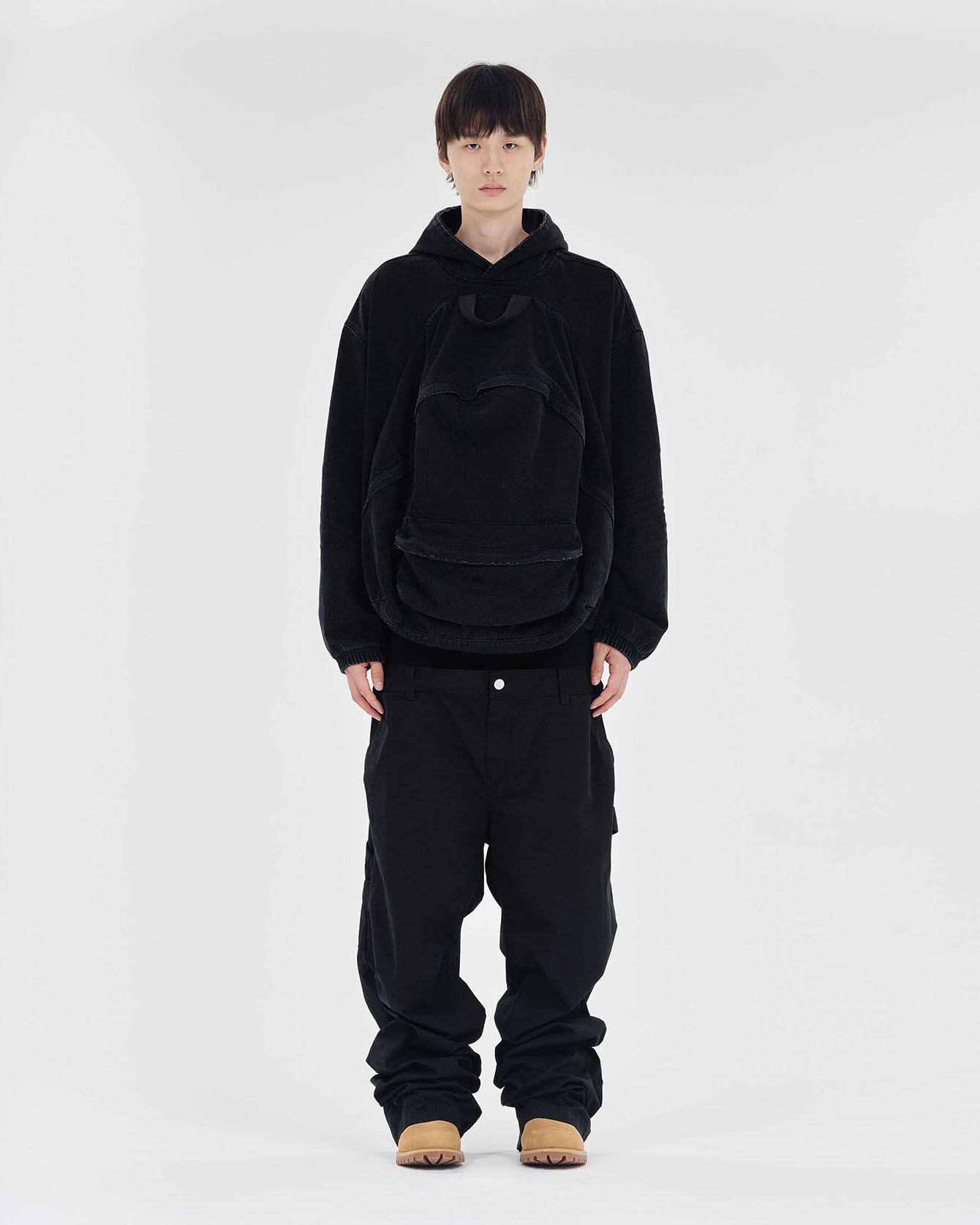 We11 Done Layered Structure Casual Pants In Black