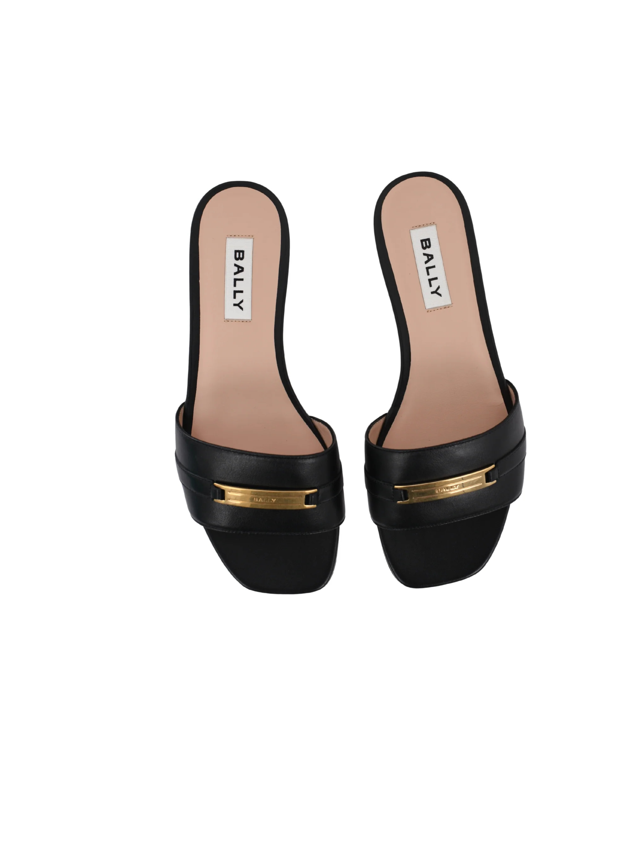 Bally Square Toe Flat Sandals In Black