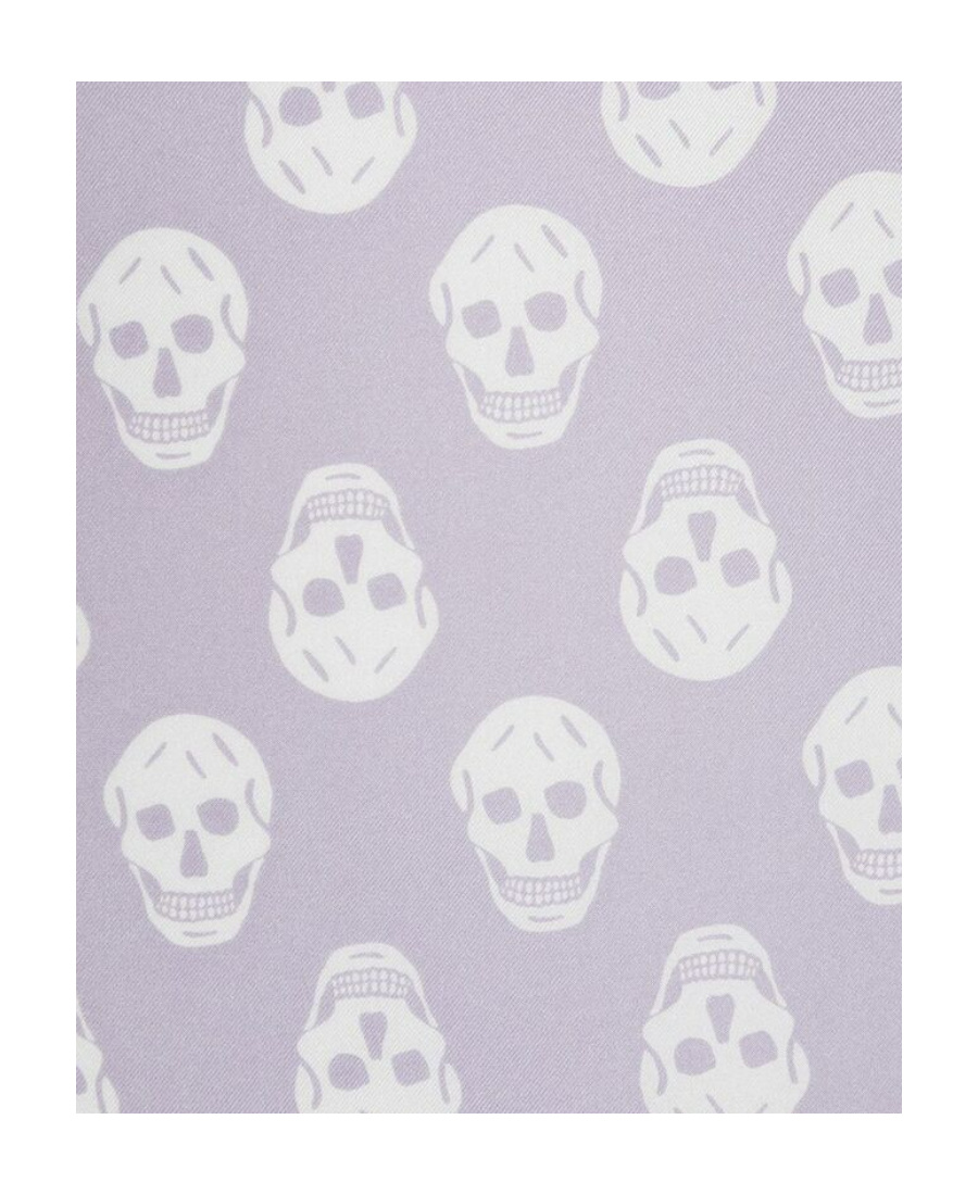 Alexander Mcqueen Skull-print Silk Scarf In Purple