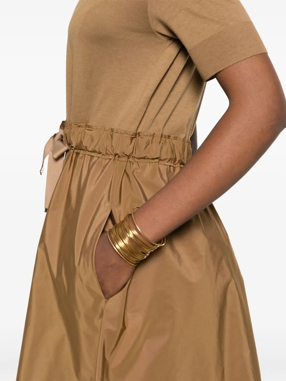Herno Midi Dress With Panels And Tie Detail