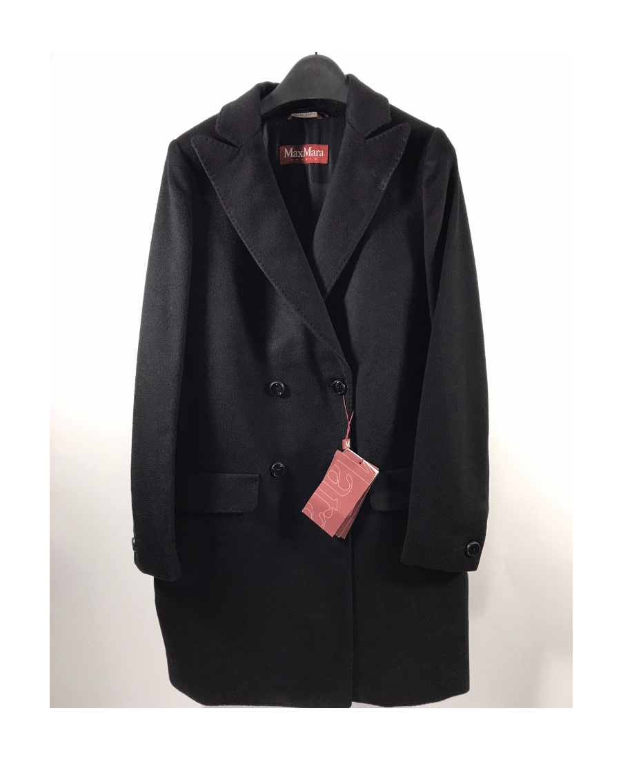 Max Mara Long-sleeved Wool Coat In Black