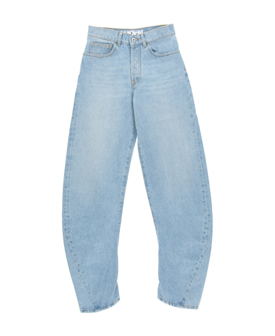 Off-white Bleach Twist Banana Jeans In Blue