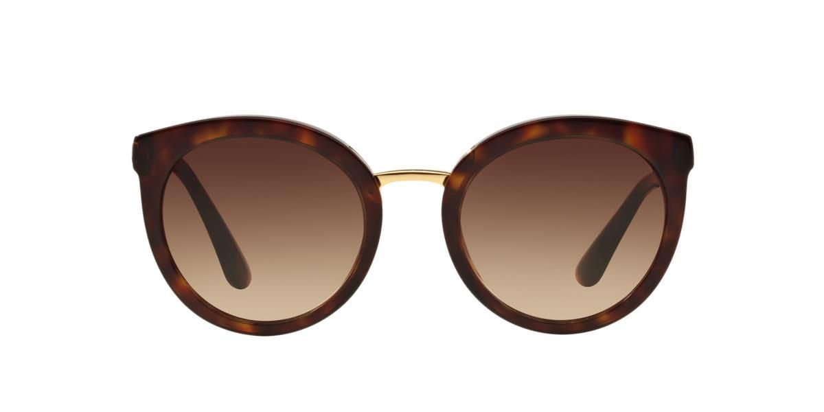 Dolce & Gabbana Tortoiseshell Round-frame Sunglasses In Brown
