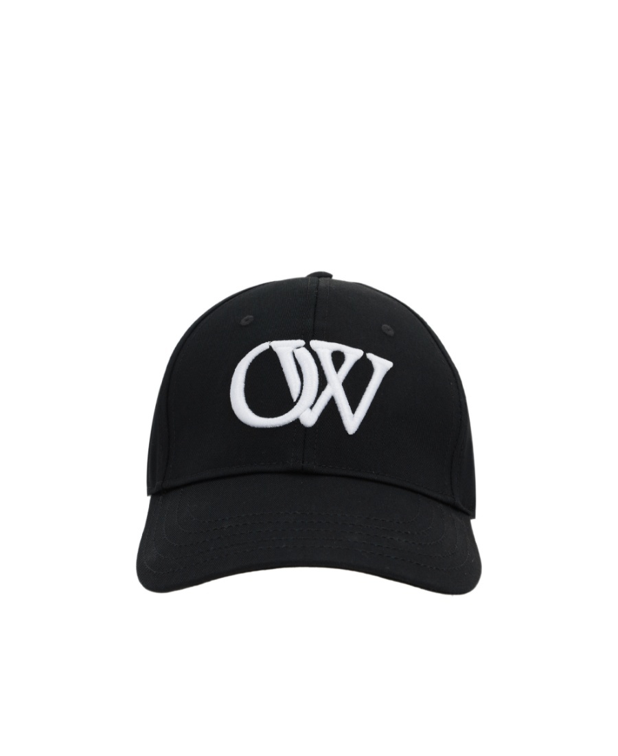 Off-white Ow-embroidered Cap In Black