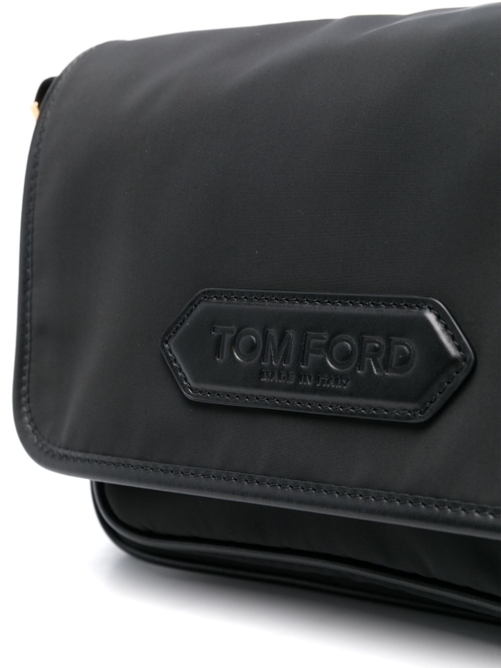 Tom Ford Logo-patch Messenger Bag In Black