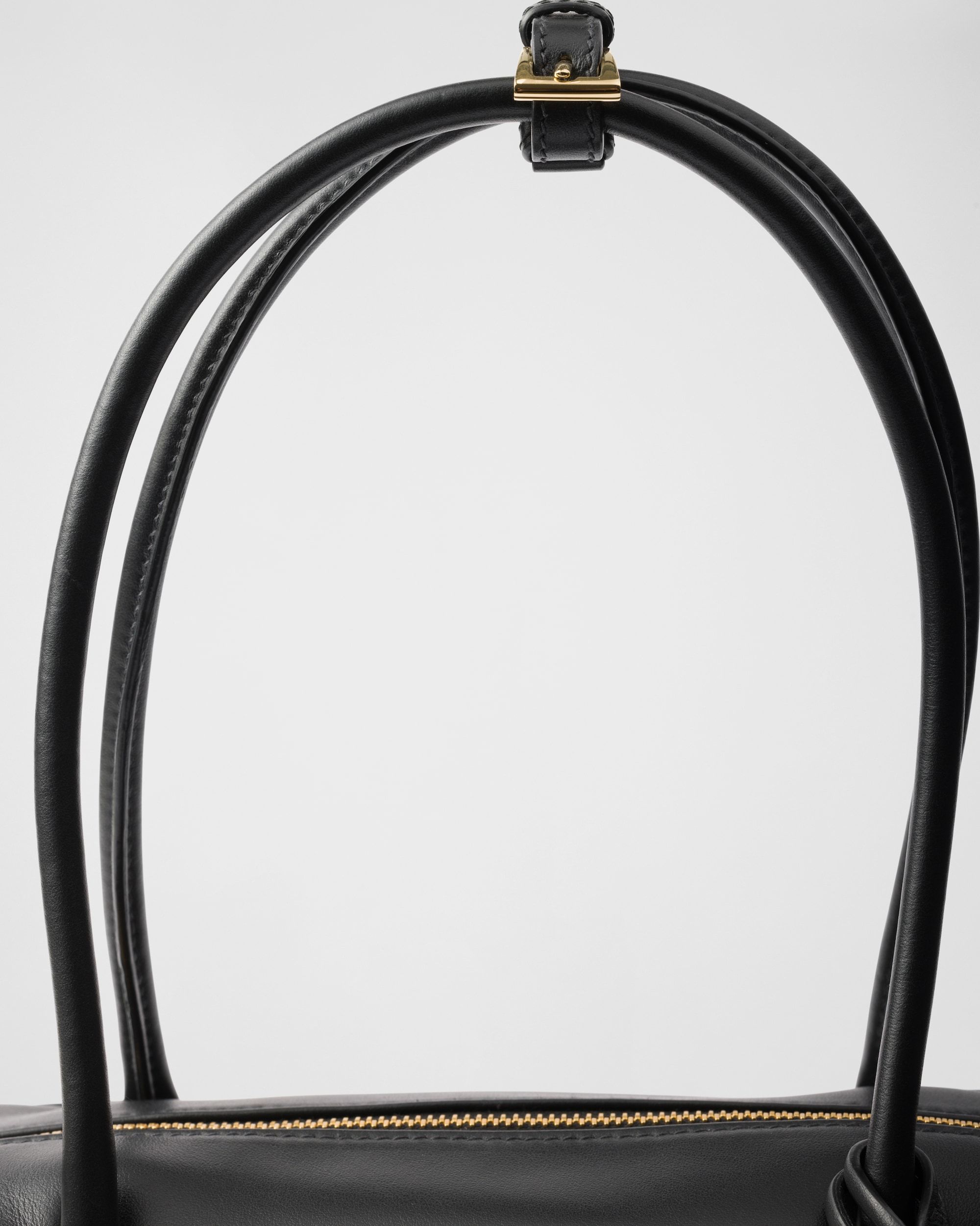 Shop Prada Re-nylon And Leather Medium Top-handle Bag In Black