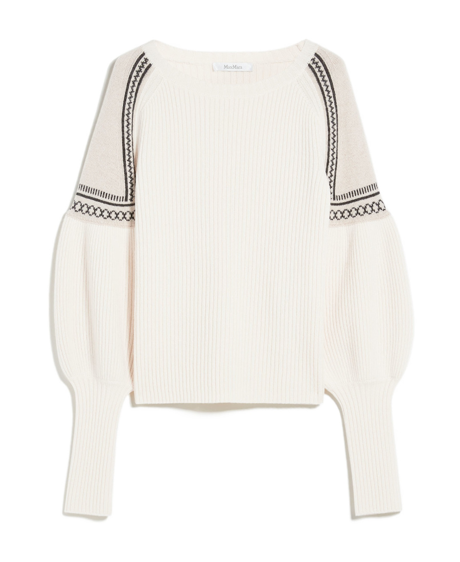 Shop Max Mara Wool Cashmere Knitted Sweater In White