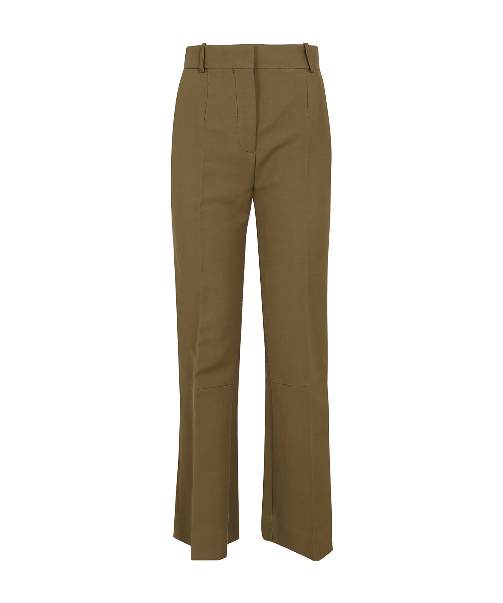 Shop Victoria Beckham Cropped Flared Trousers In Green