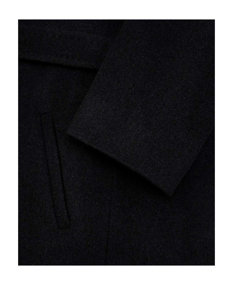 Max Mara Hooded Long-sleeved Coat In Black