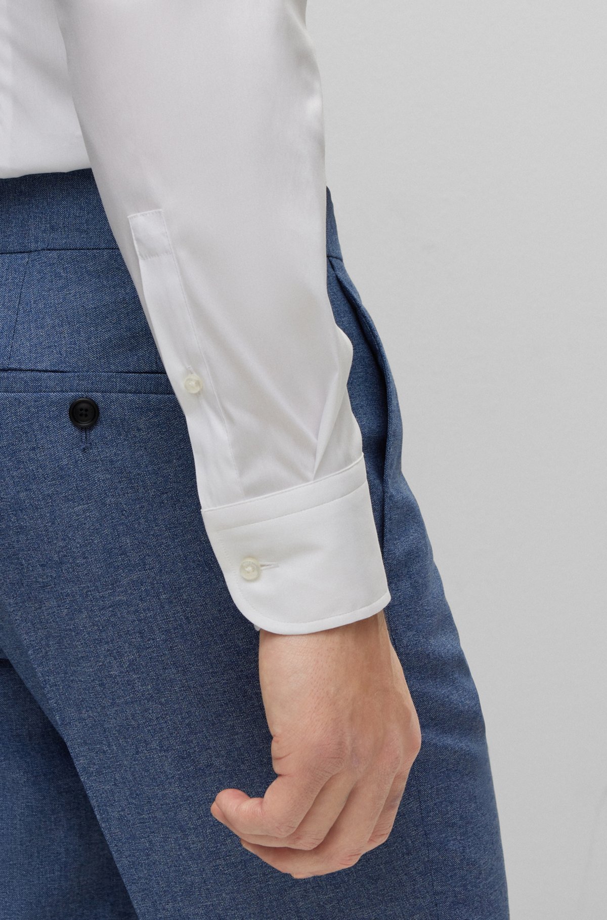Hugo Boss Hank Slim Fit Solid Dress Shirt In White
