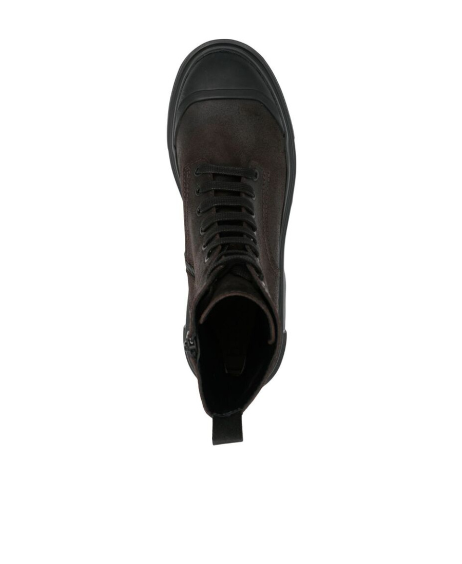 Hogan Anfibio Leather Boots In Black