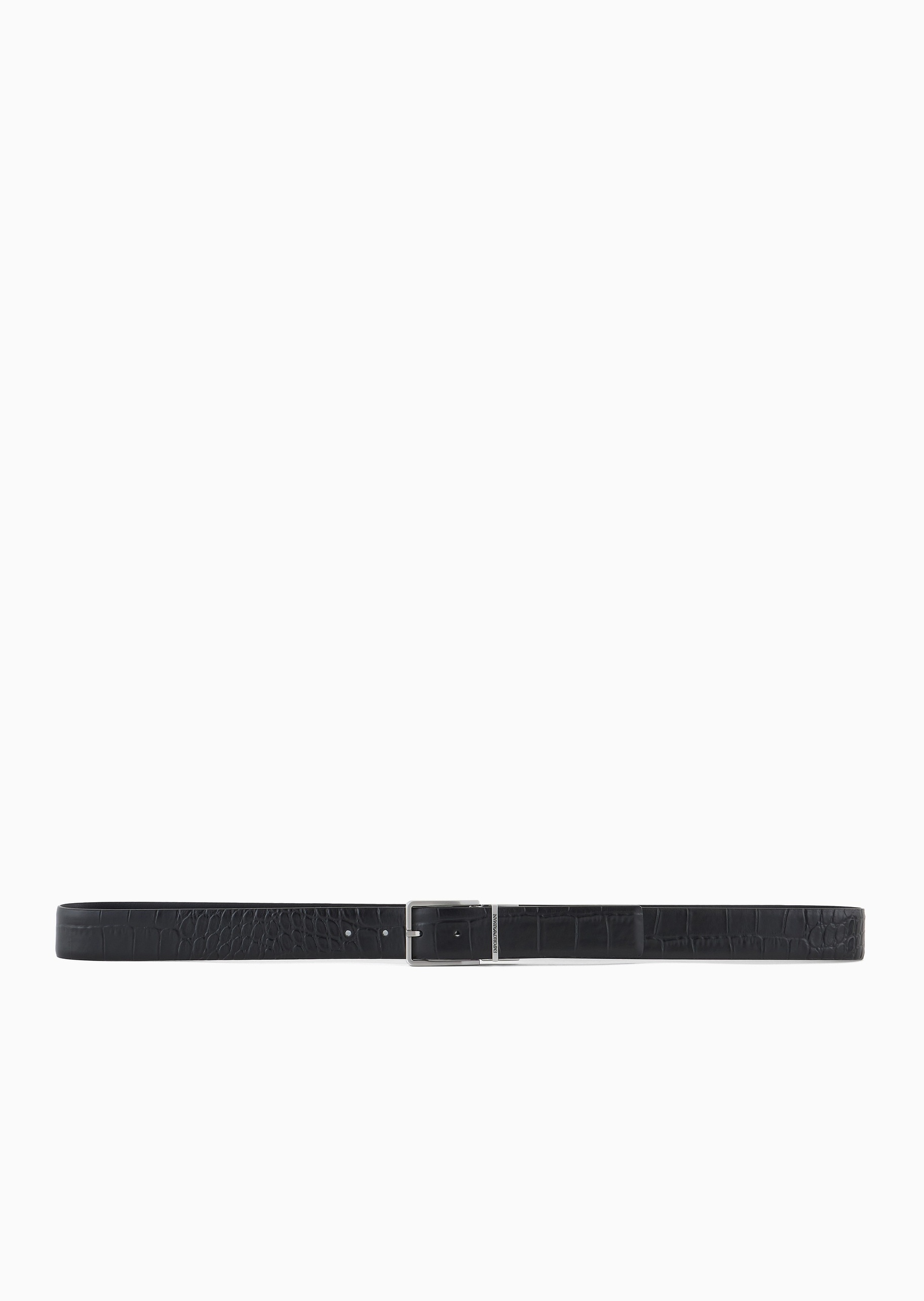 EMPORIO ARMANI EMBOSSED-CROCODILE LEATHER BELT