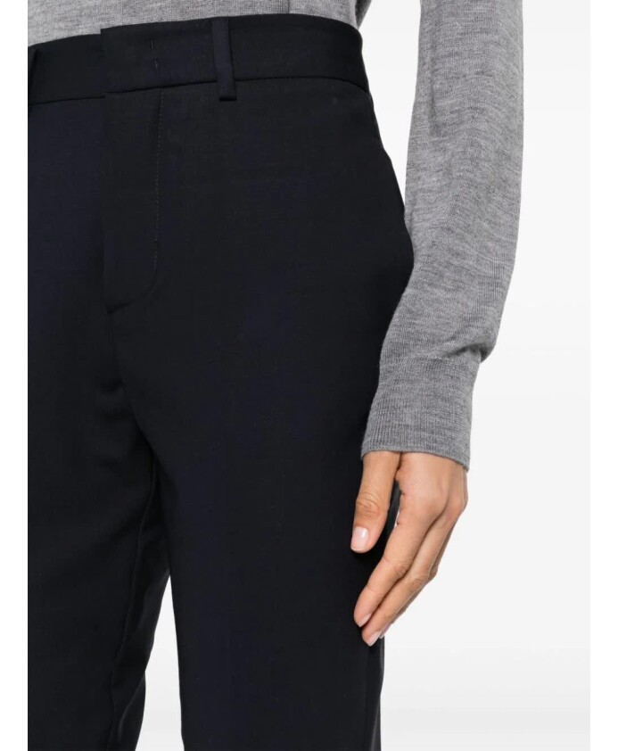 P.a.r.o.s.h Parosh Lille Wool Blue Trousers In Black