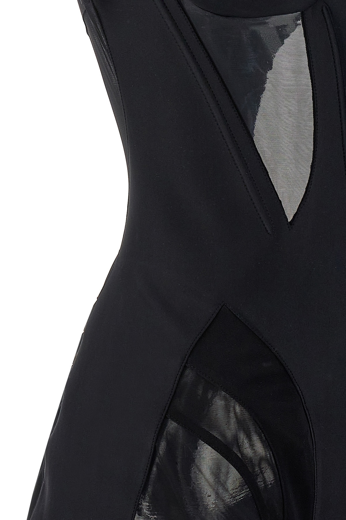 Mugler Panelled-design Playsuit In Black