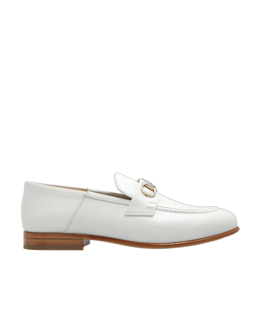 Ferragamo Logo Love Shoes In White