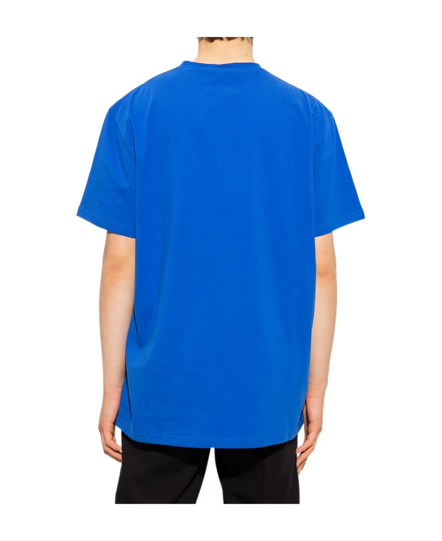 Alexander Mcqueen Logo-print Cotton T-shirt In Blue