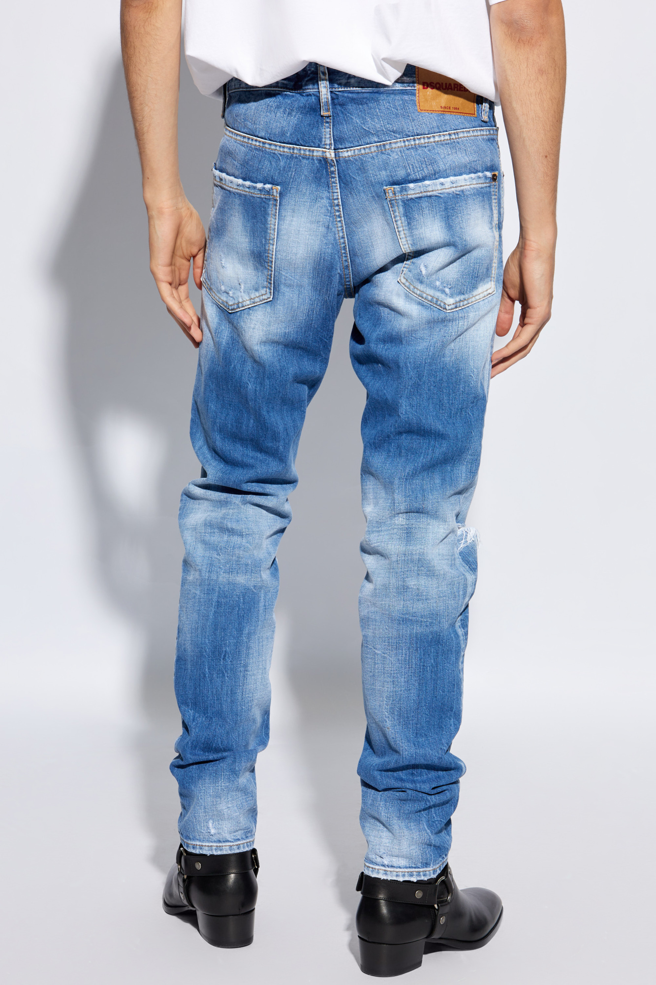 Dsquared2 Cool Guy Distressed Straight Jeans In Blue