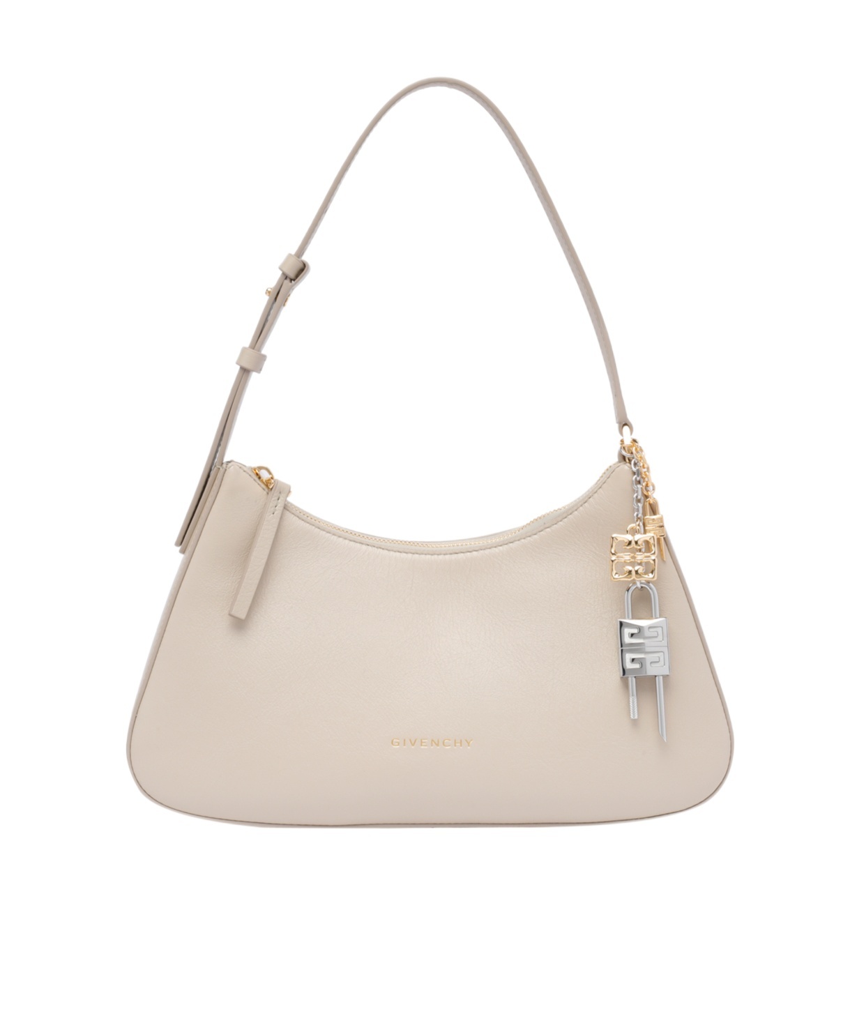 Givenchy Womens Natural Beige Lucky Lock Small Leather Shoulder Bag In Nude