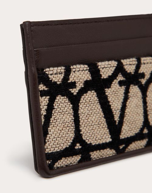 Valentino Vlogo Woven Cardholder In Black