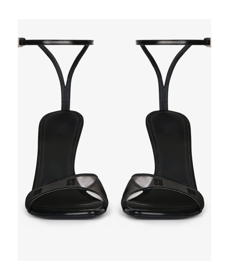 Givenchy Black Stitch 4g Mesh Heeled Sandals In Black