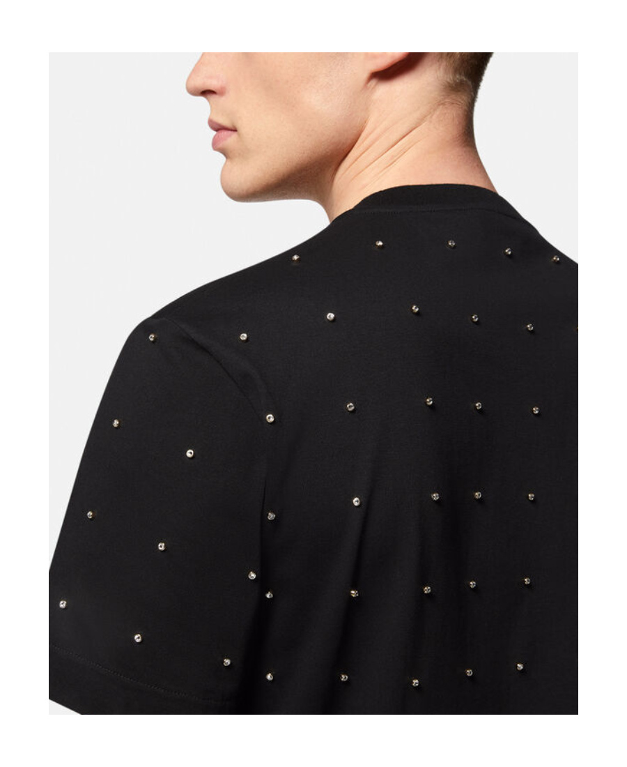 Versace Medusa Crystal-embellished T-shirt In Black