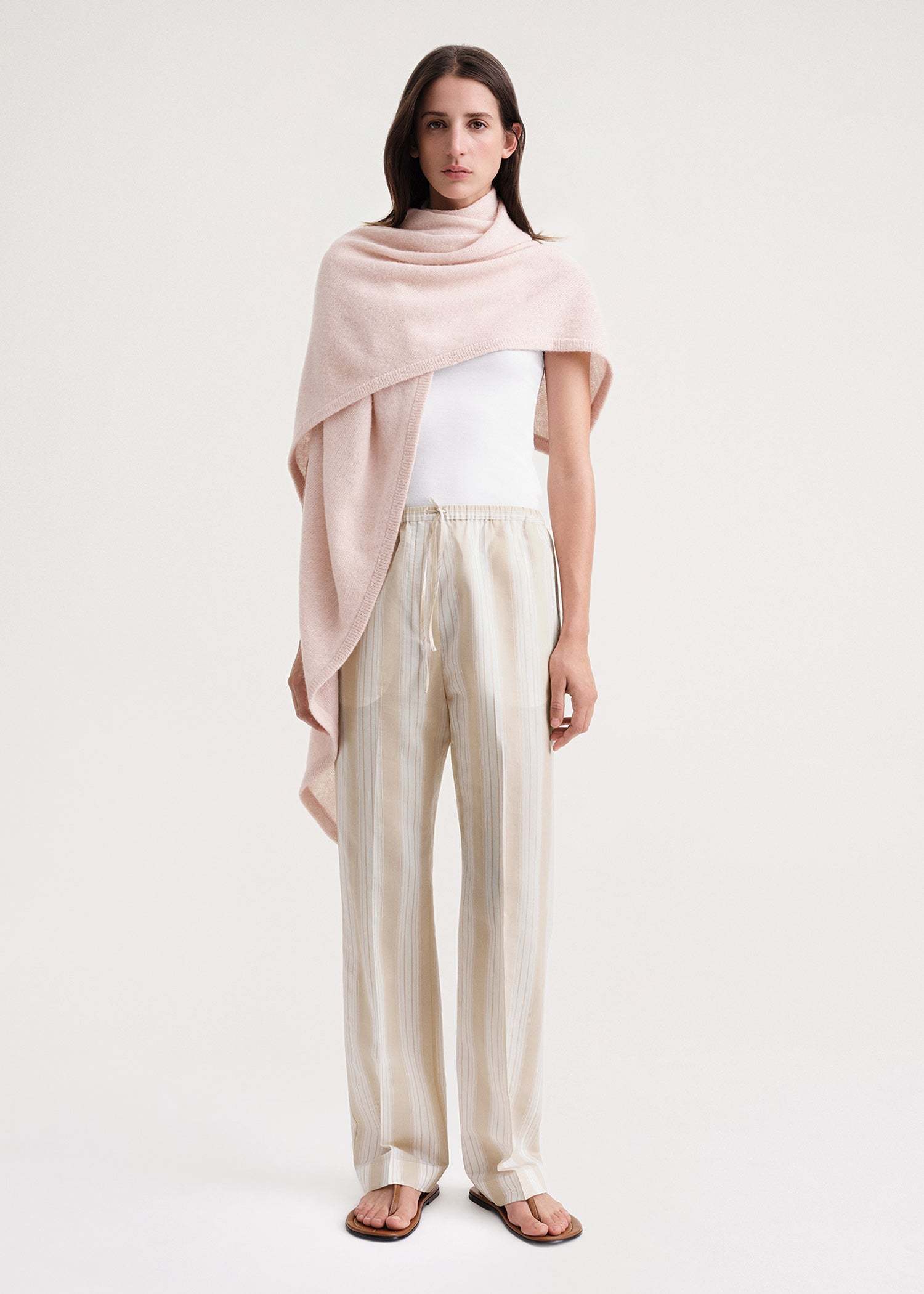 TOTÊME STRIPE-PRINT DRAWSTRING TROUSERS