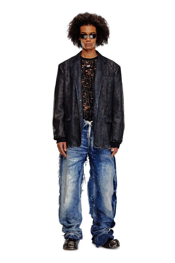 Diesel Jersey "t-boxt-ls-devor" In Black