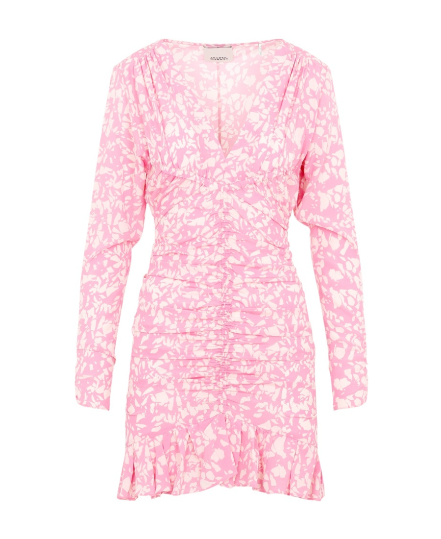 Isabel Marant Lara V-neck Floral Mini Dress In Pink