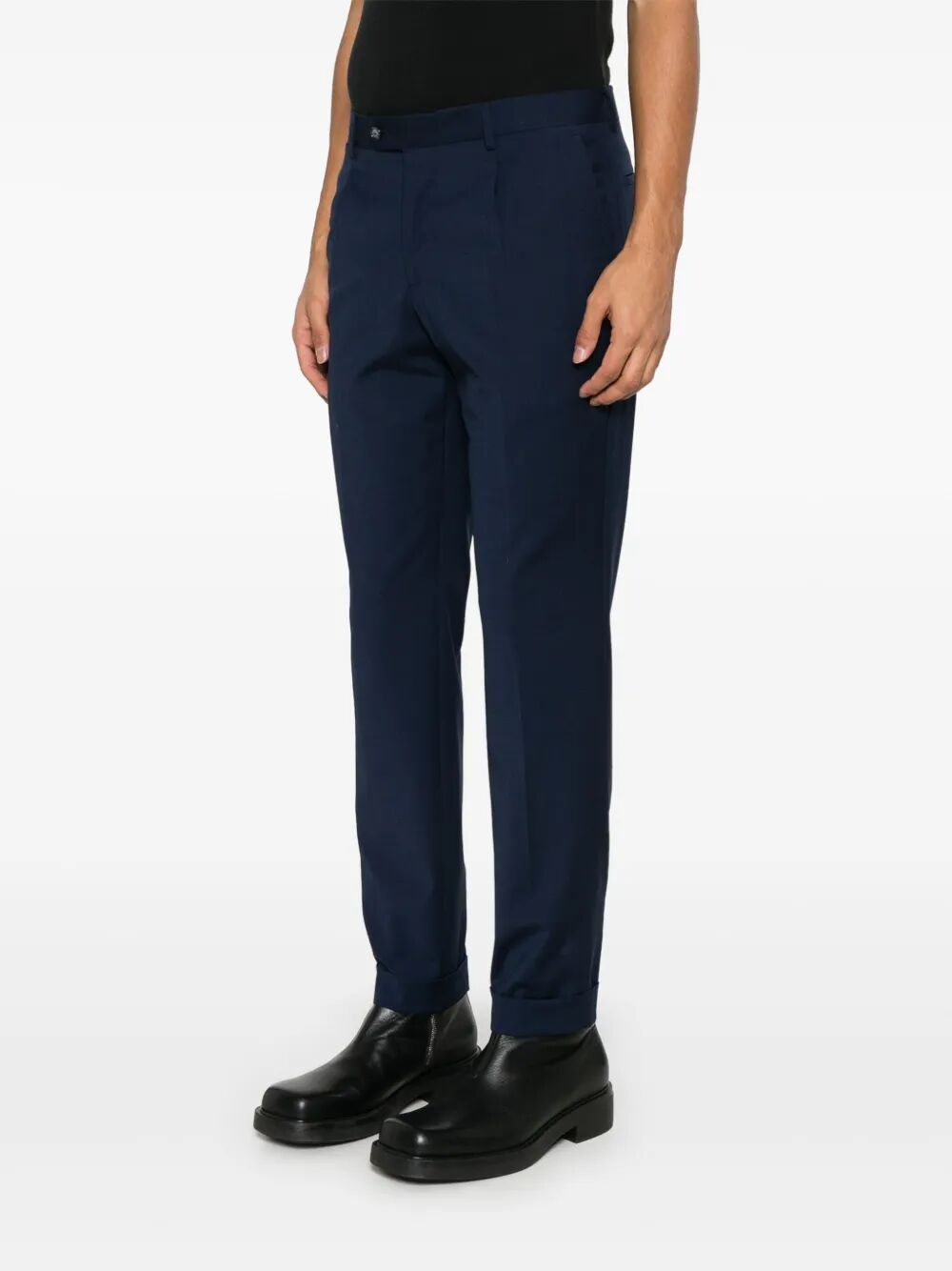 Barba Napoli Belt Loops Slacks In Black