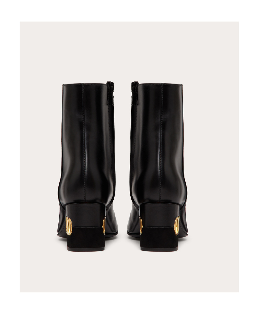 Shop Valentino Vlogo Heel Ankle Boots In Black