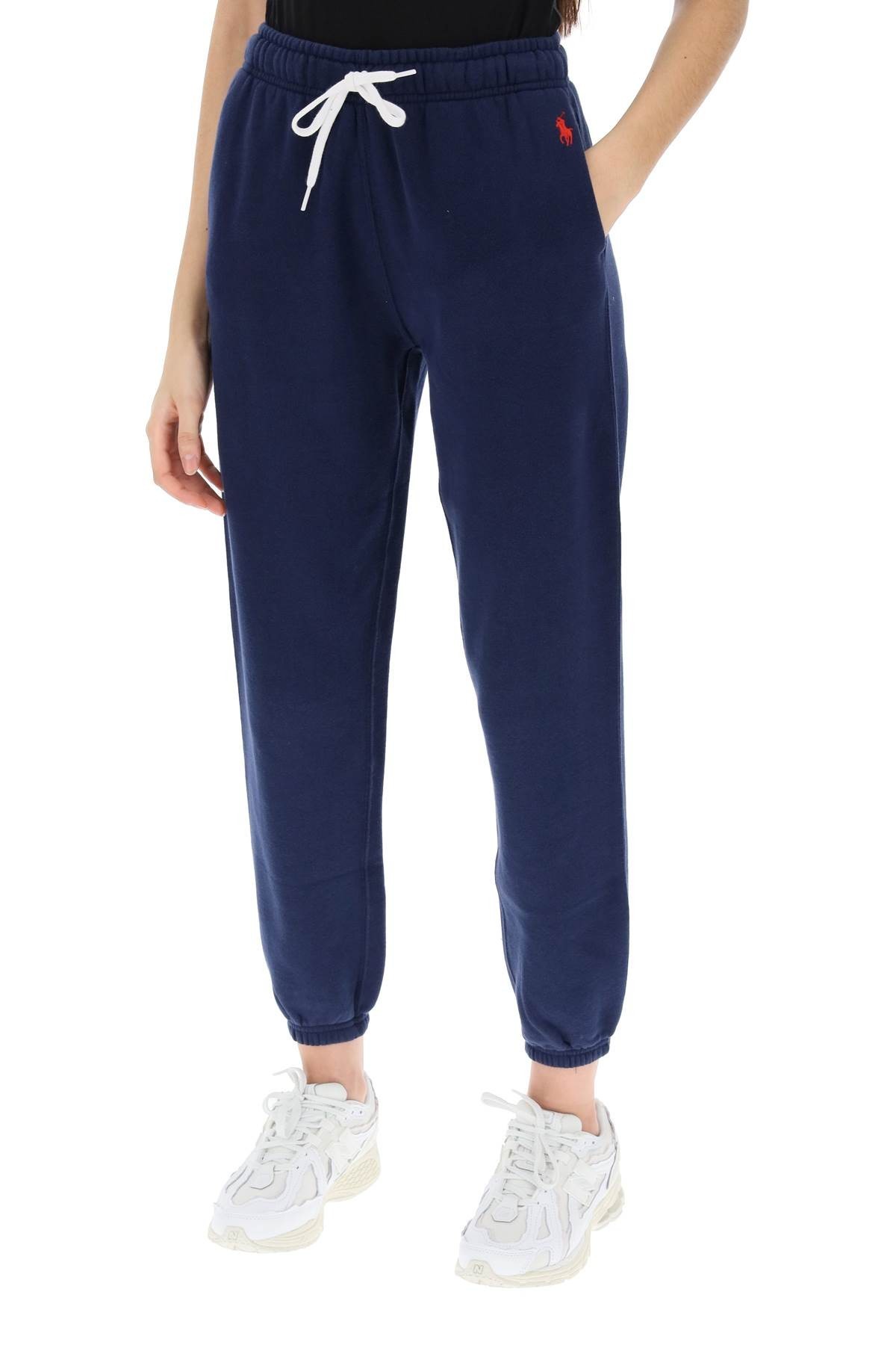 Shop Polo Ralph Lauren Embroidered-polo Pony Track Pants In Blue