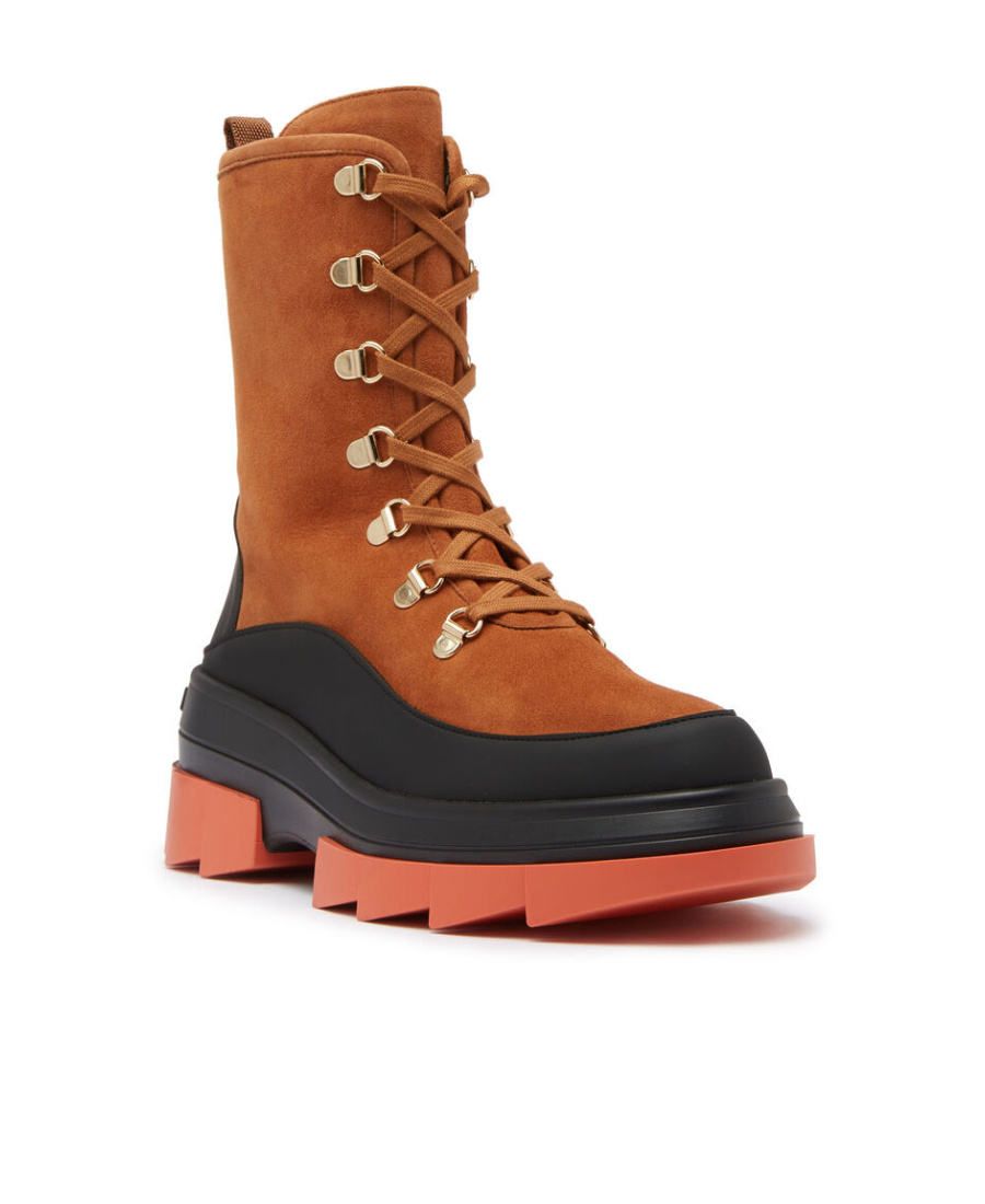 Stuart Weitzman Chunky Lace-up Suede Boots