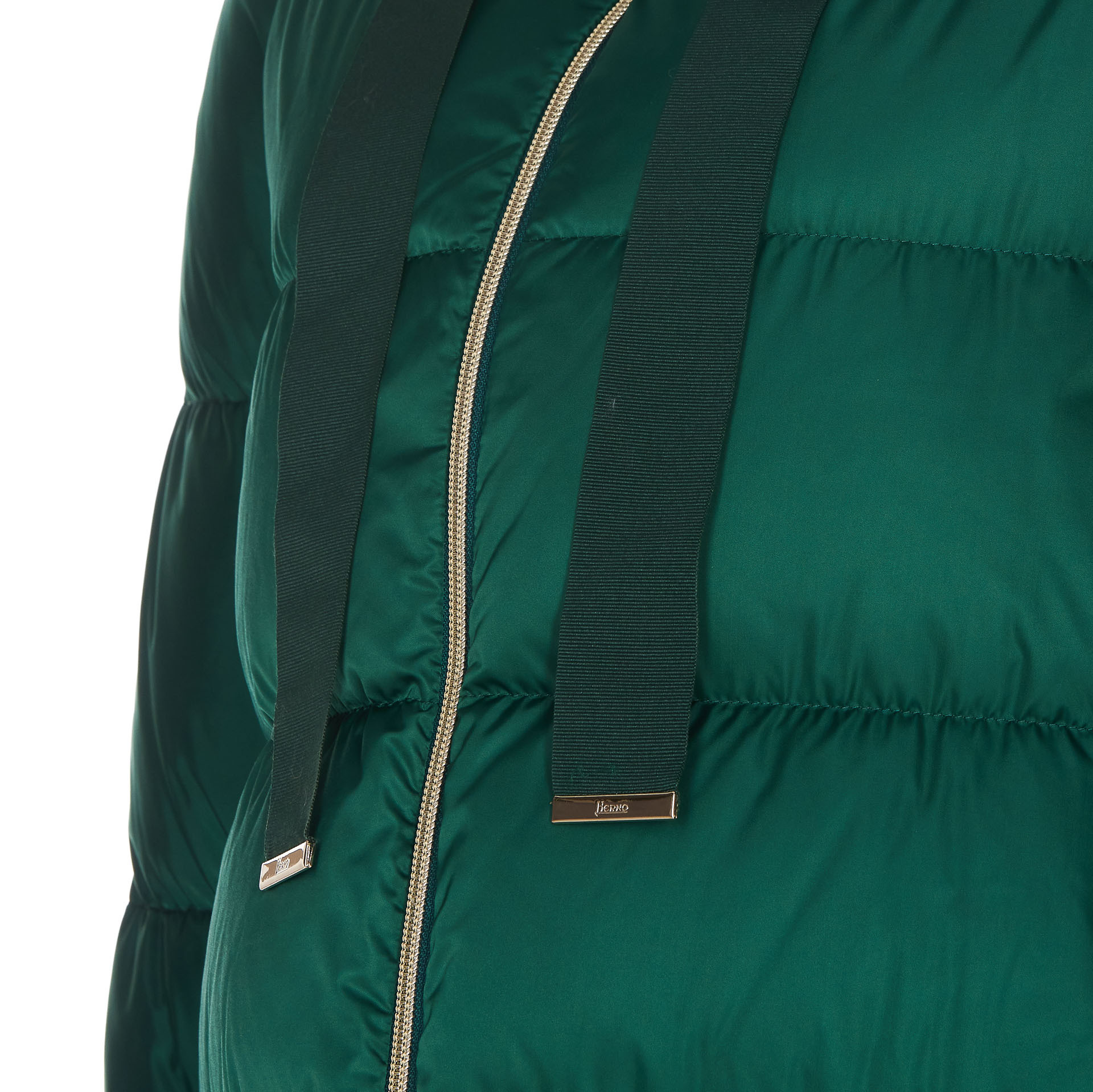Herno Zip Padded Down Coat In Green