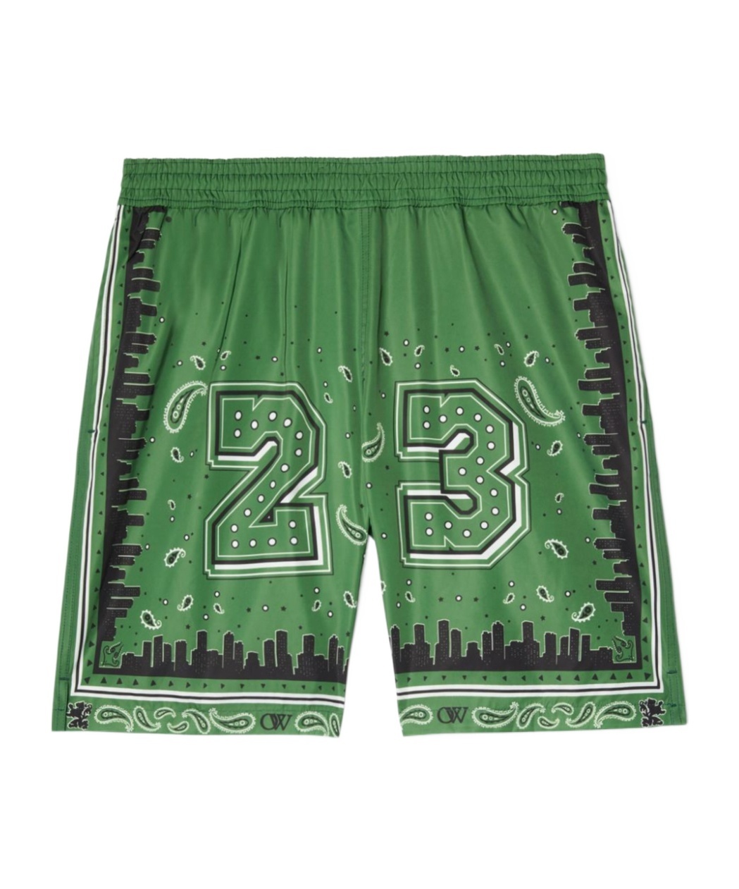 Off-white Bandana-print Swim Shorts In Green