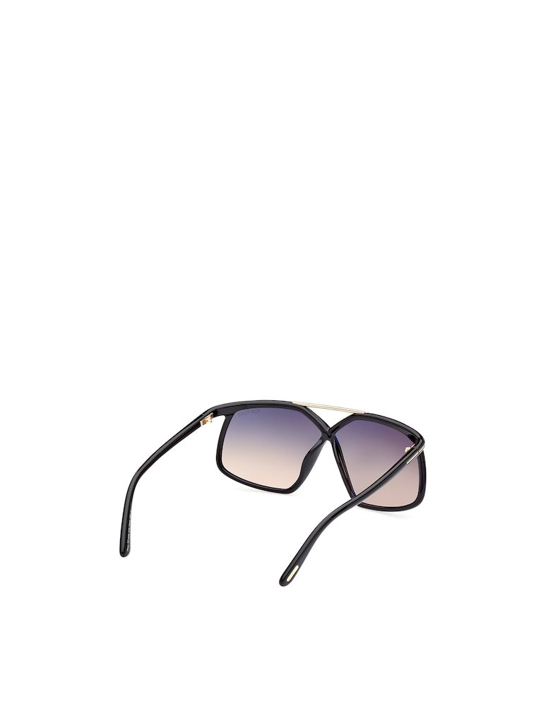 Tom Ford Meryl 64mm Gradient Polarized Oversize Square Sunglasses In Brown