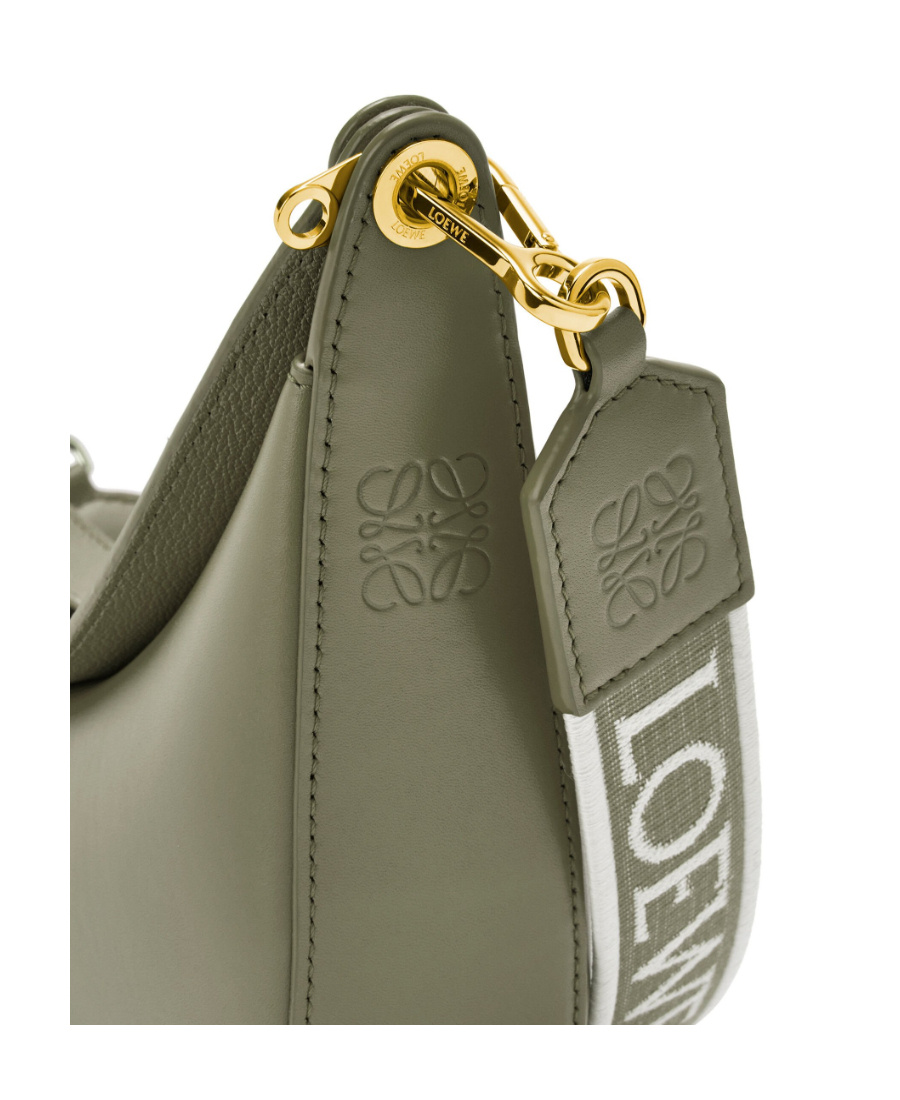 Loewe Hammock Drawstring Small Leather Shoulder Bag In Green