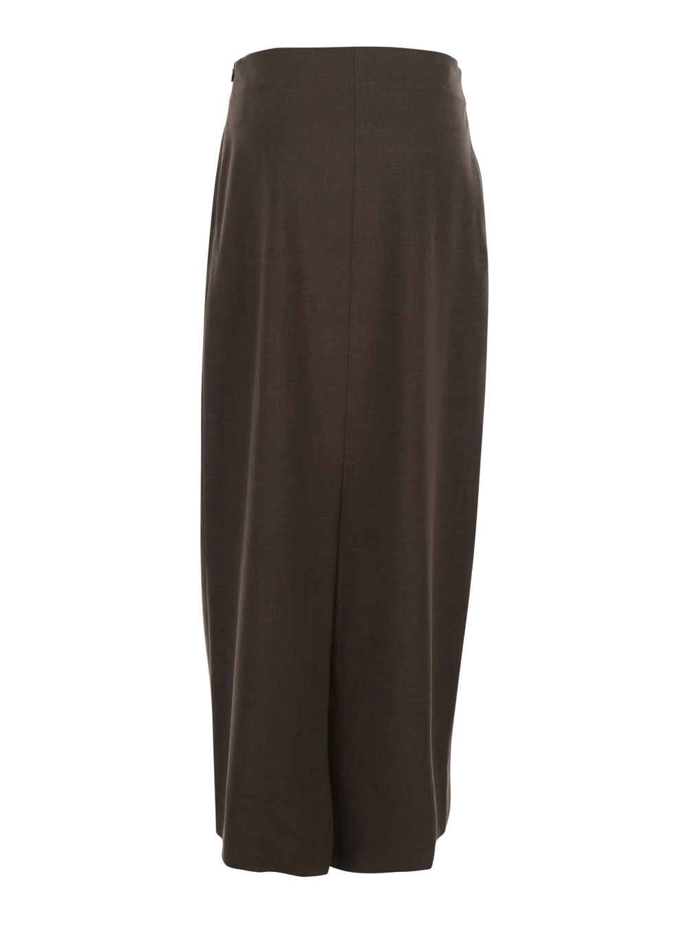 Loulou De Saison Brown Skirt With Pencil Deisgn And Side Closure In Wool Woman In Brown