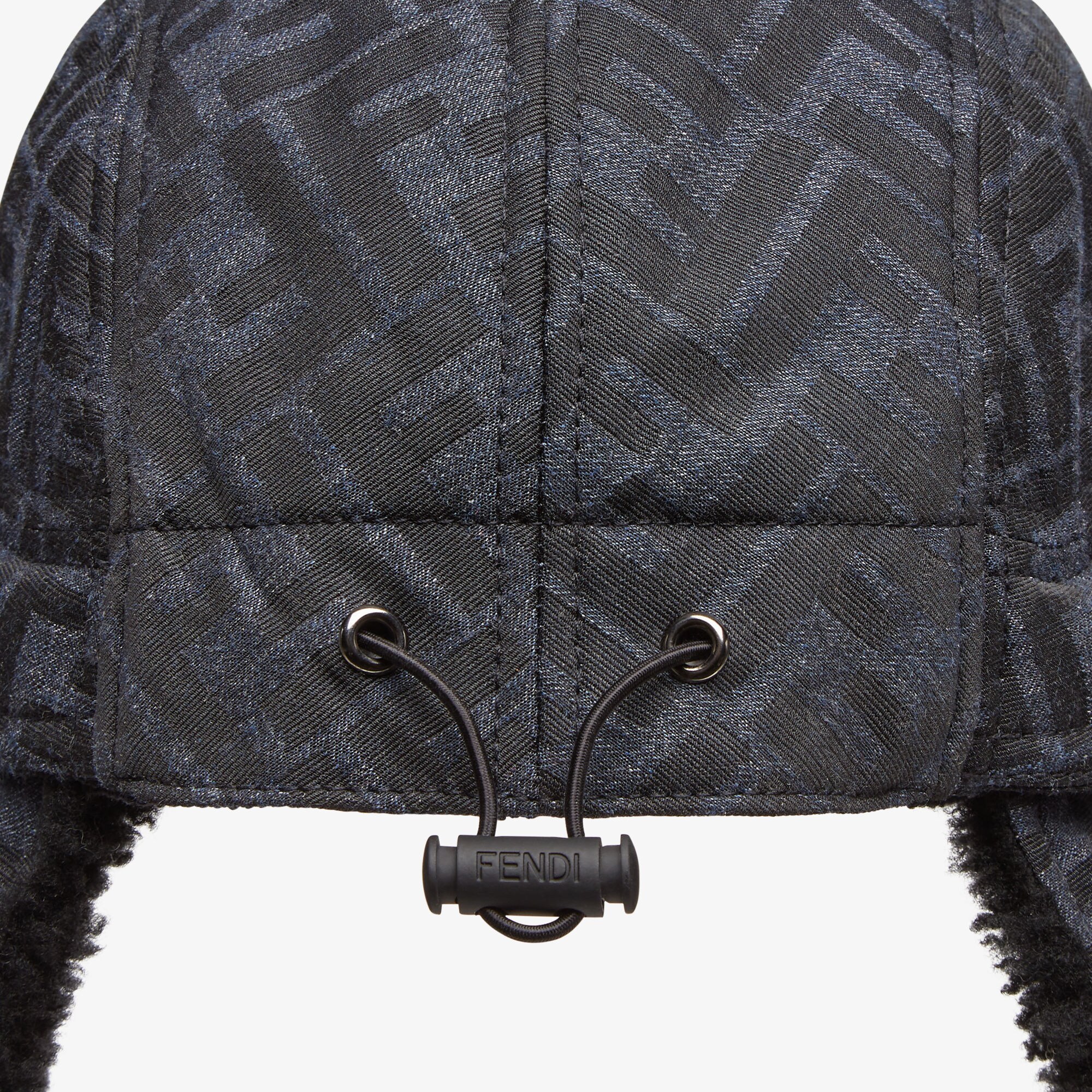 Fendi Ff Jacquard Hat In Black