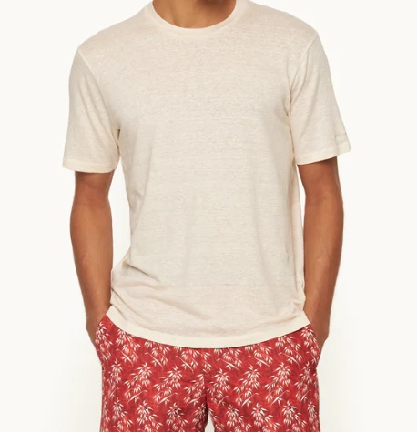 Orlebar Brown Ob Standard Linen-blend Jersey T-shirt In White