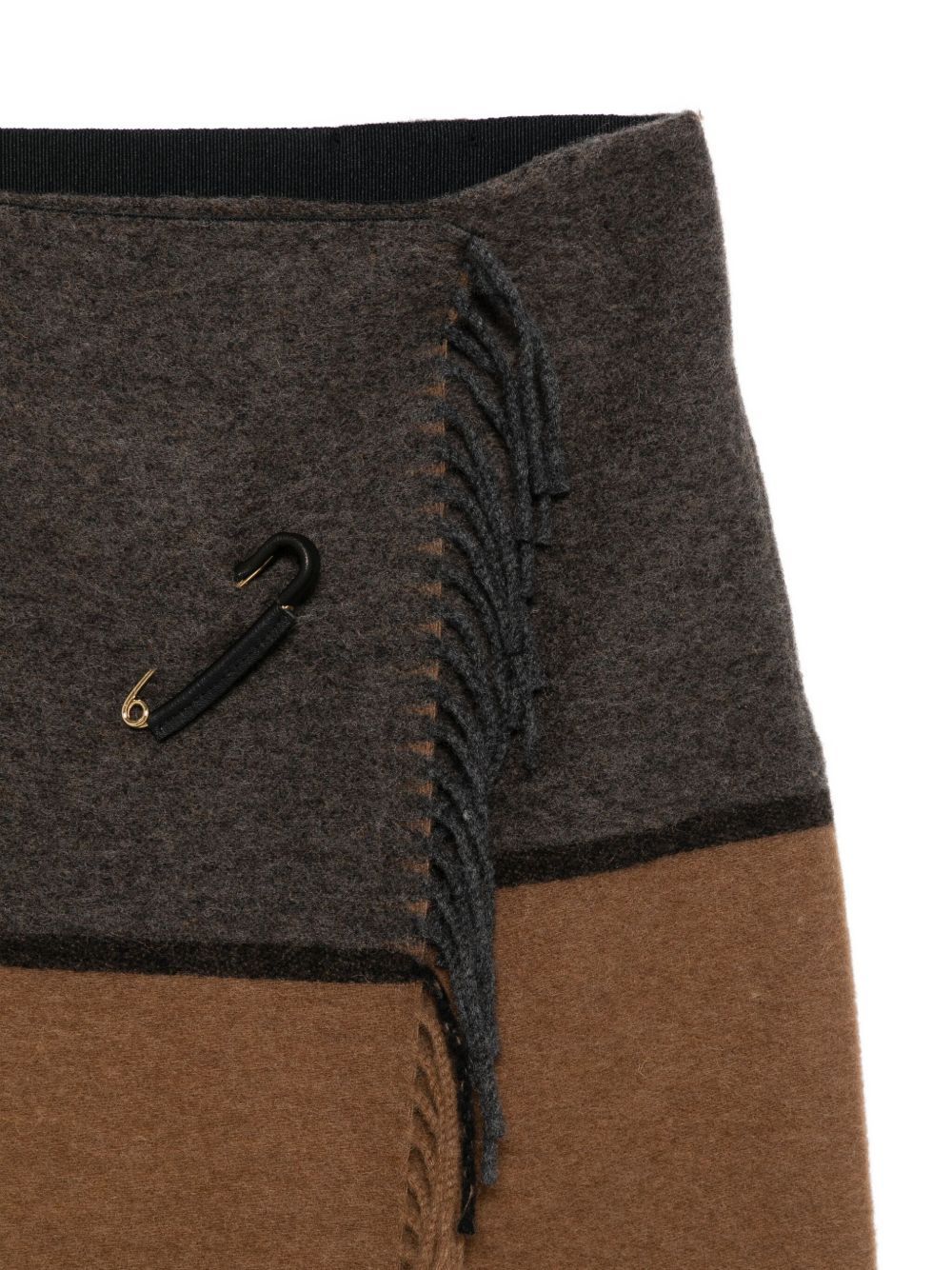 Semicouture Safety-pin Fringed Skirt In Black