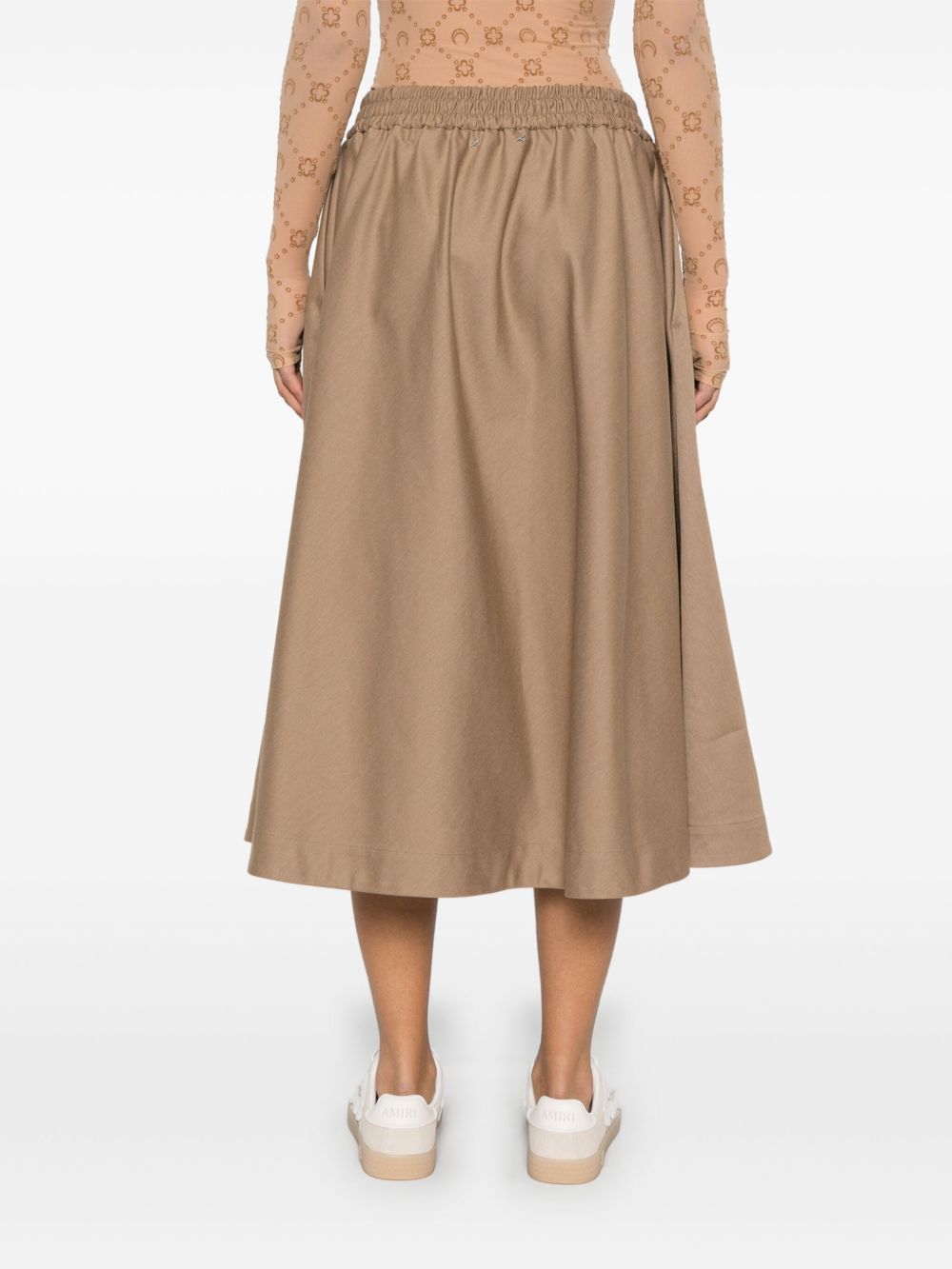 Golden Goose Deluxe Brand Flowing Beige Maxi Skirt With Elastic Waistband In Nude